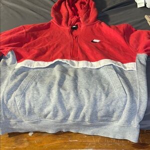 Nike Two-Tone Red and Gray Pullover